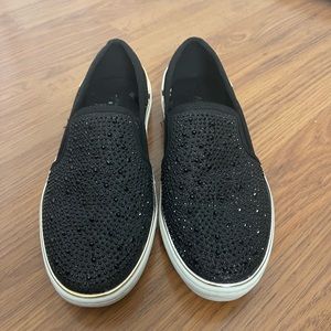 Sparkly black loafers